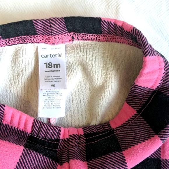 carter's warm lined plaid leggings 18 months baby girl - Picture 3 of 6